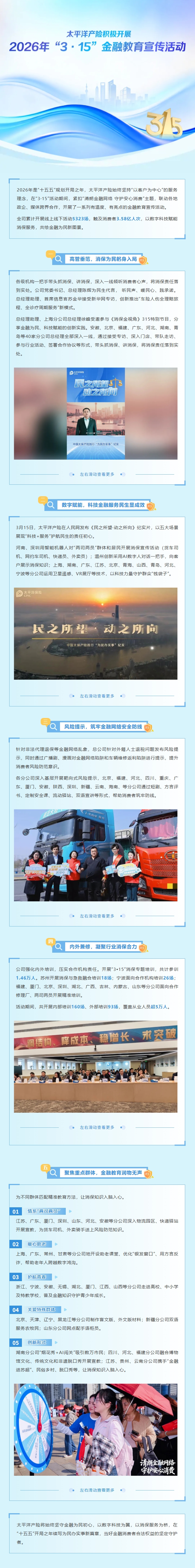 太平洋產(chǎn)險(xiǎn)積極開(kāi)展2026年 “3·15” 金融教育宣傳活動(dòng)
